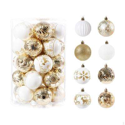 34 Pieces Christmas Ball Ornaments Set Baubles Bulk Pendants 6cm Decorative for Festival