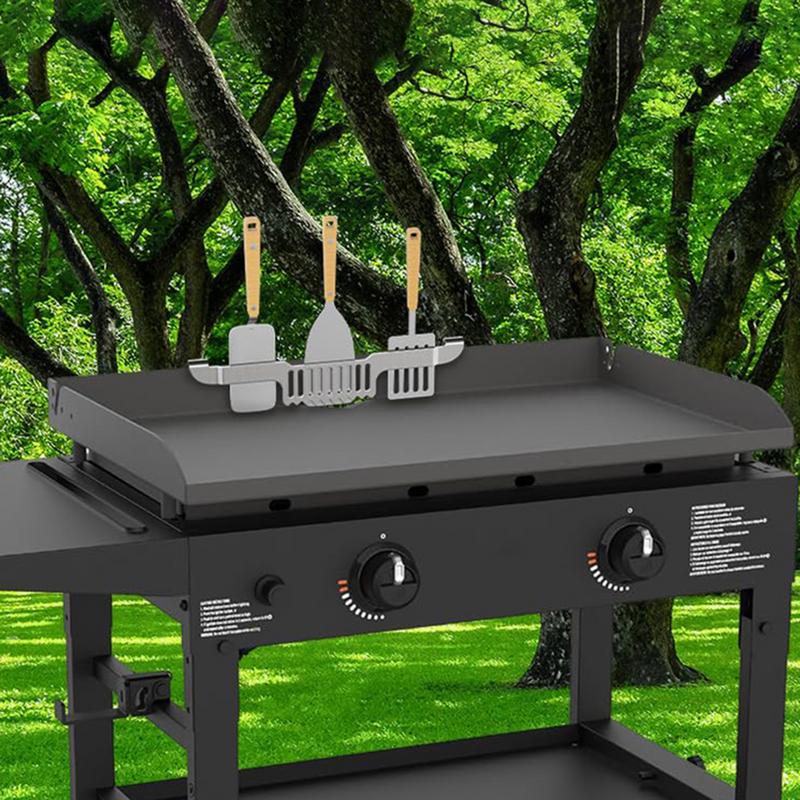 Griddle Pan Spatula Holder Non-slip Griddle Spatula Holder Multifunctional BBQ Tool Rack Stainless Steel Barbecue Accessories Czech Republic