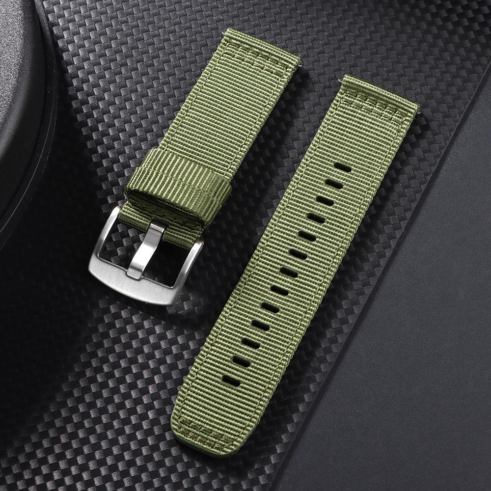 

22mm Nylon Watch Strap Premium Smooth Soft Nylon Sport Replacement Watch Band Quick Release Universal Canvas Bracelet Watchband 22mm зелений