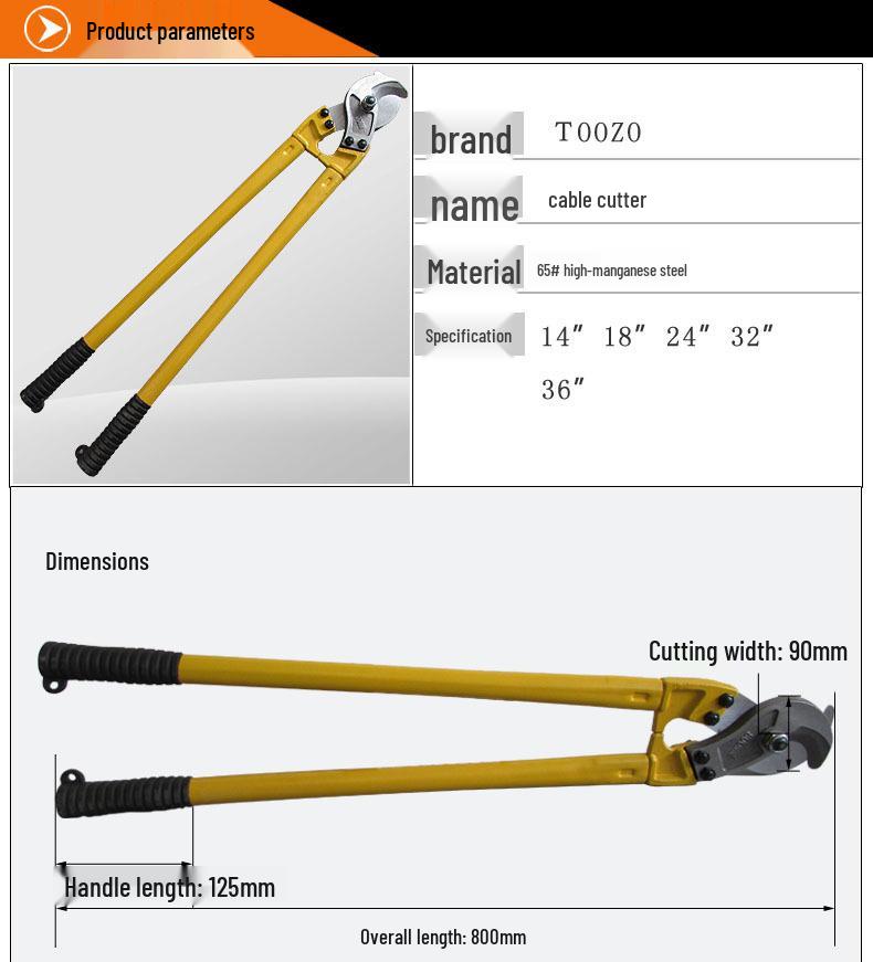 Manual Cable Cutters: Wire Strippers & Copper Cutting Pliers for Electricians