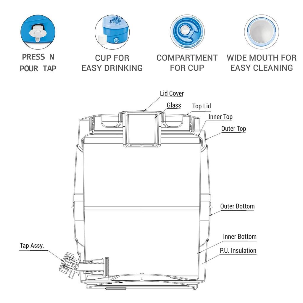 Neuer Kool Rover 7 Isolierkrug, 5,3 Liter, Orange