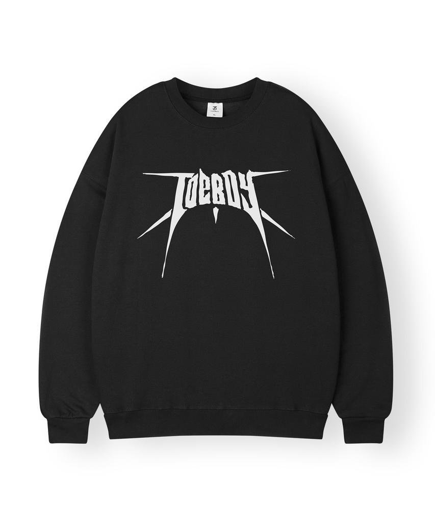 TOPBOY Crossbody Overfit Brushed Print Sweatshirt