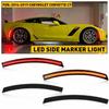 Smoked LED Side Bumper Marker Light Lens 2014- Fit C7 Corvette Chevrolet