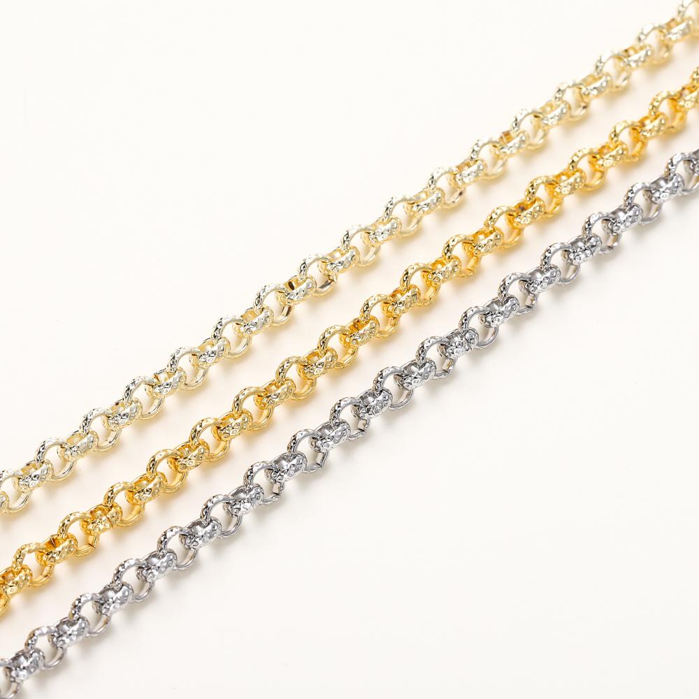 1Meters/Roll 4mm 14K 18K Gold Plated Brass Cross Link Chains Jewelry Making Bulk Chains For DIY Handmade Craft Accessories