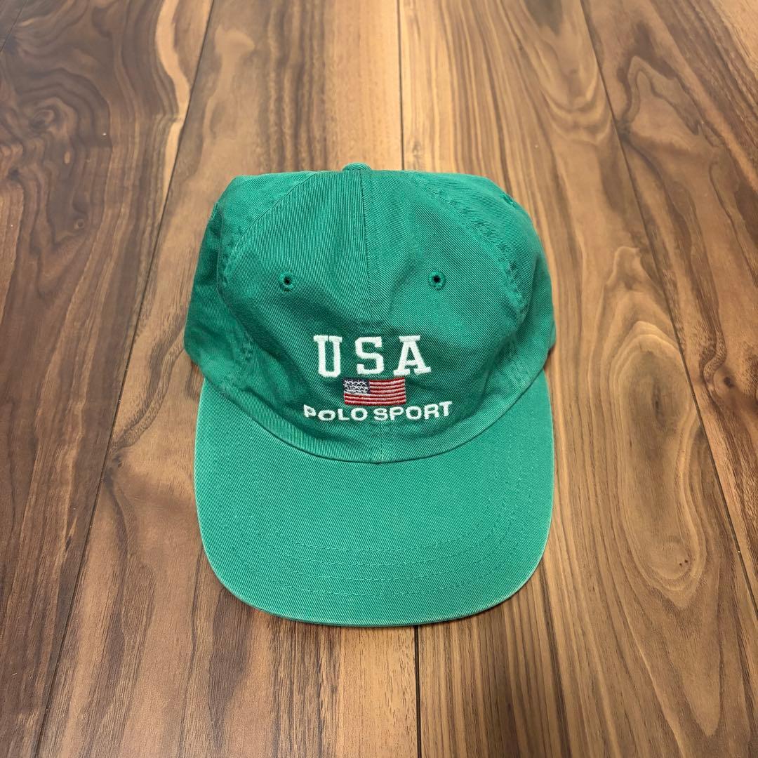 Used POLO SPORT USA FLAG CAP 90s Polo Sports Cap