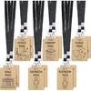 Yeaqee 12 Set Hall Pass Lanyards Restroom Pass Unbreakable Wooden Hall Passes for Office Nurse Home Library Gift Supplies(Black)