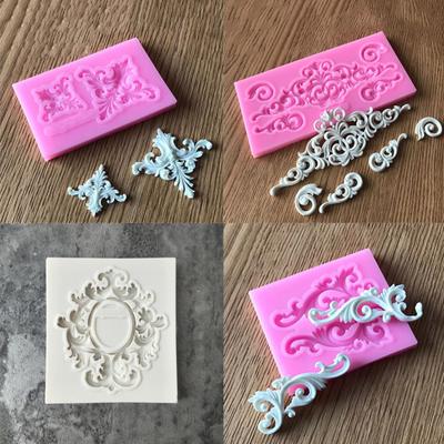 3D Relief Fondant Flower Silicone Mold Chocolate Cake Border Decoration Mould