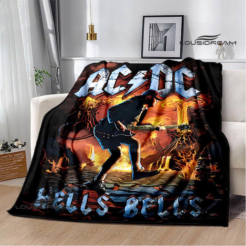 3D Retro Rock band AC/DC printed blanket Picnic blanket Warm Flannel blankets Home bed linings blankets for beds Birthday Gift