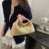 Raffia Straw Woven Clutch Purse Hobo Dumpling Women Handbag Summer Beach Grass Braided Solid Color Evening Bag KTB