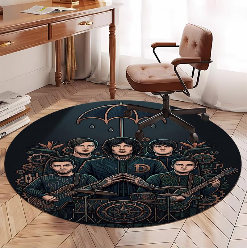 Tappeto Rotondo con Fantasia Bring Me the Horizon, Tappetino da Interno/Esterno, per Picnic, Sala Giochi, Camera da Letto, Ufficio, Soggiorno, Tappeto per Arredamento Casa, Regalo di Compleanno