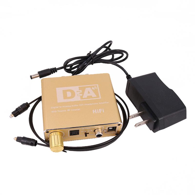 Digital To Analog Audio Converter with Optical Coaxial Input and 3.5mm Volume Control