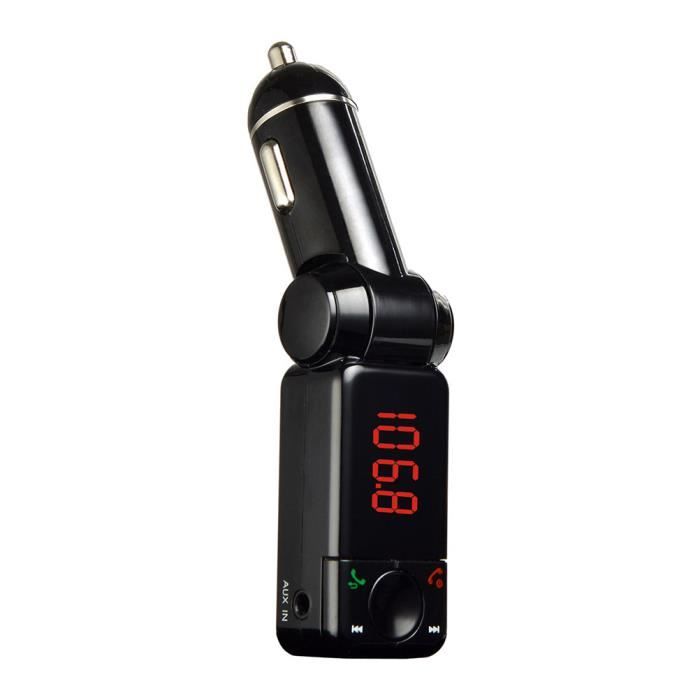 FOXNOVO Car MP3 Player - USB Charging Port - AUX-IN - Bluetooth - Black