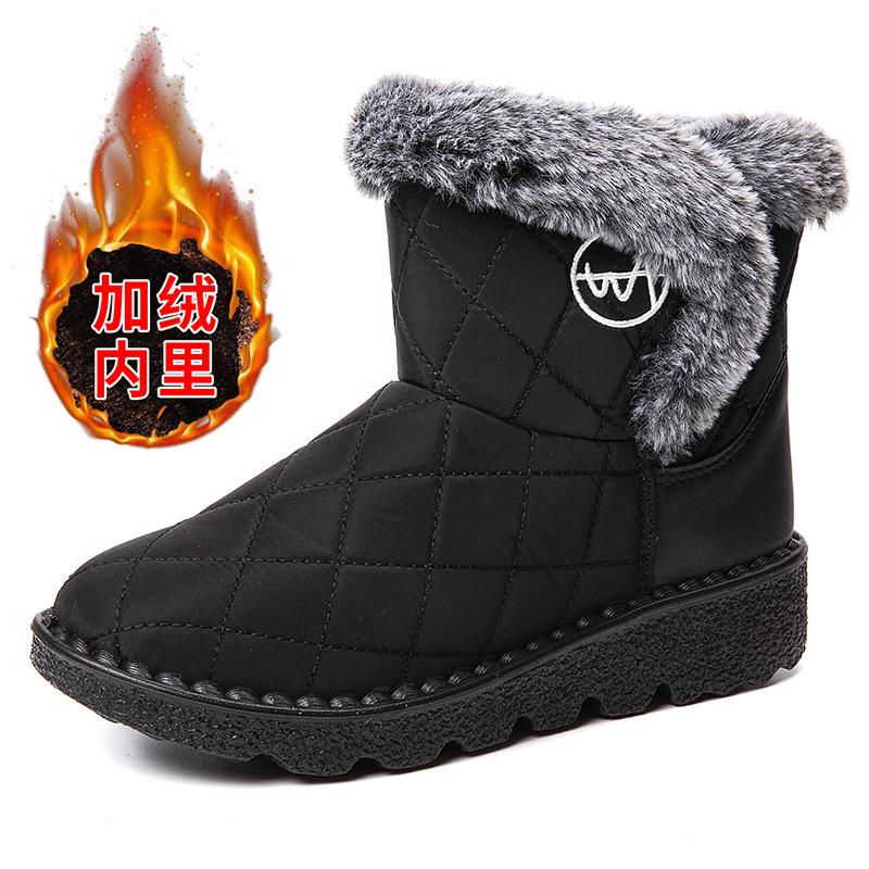 

2025 Autumn And Winter Snow Boots Outdoor High-Top Women s Cotton Shoes Warm And Non-Slip Casual Lace-Up Fashionable 35