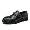 Britische Herren spitze faule Plateau-Freizeitschuhe Leder Schuhe Nachtclub Friseur Lackleder Glänzende Spiegel-Leder Schuhe