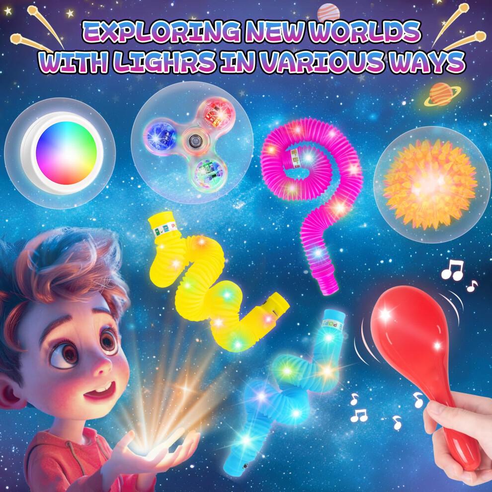 Highttoy Light Up Sensory Toys, Sensory Toys for Autism, 7PCS Light Up Toys, Sensory lights, Gifts for 4 5 6 7 8 Year Old Kids, Party Favors Stress R