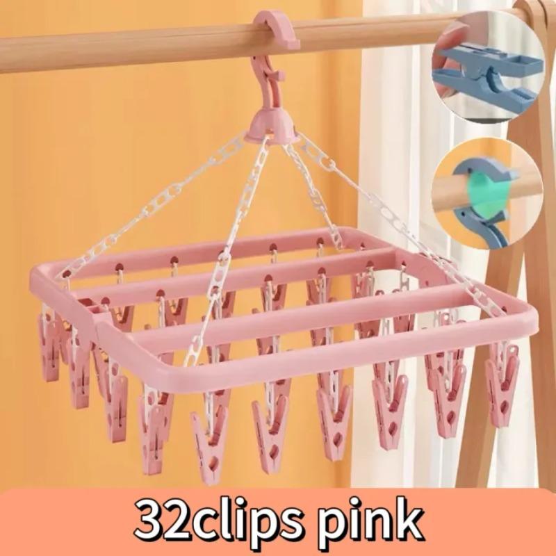 Folding Hangers Multi-Functional Windproof Socks Clip Drying Hangers Household Plastic Clothing Socks Drying Hangers