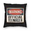 Teenager Warning Sign th Birthday Square Pillowcase Polyester Linen Velvet Printed Zip Decor Pillow Case Sofa Wholesale x