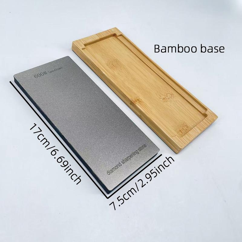 Oboustranný diamantový ostřící kámen Ostřič nožů Brusný kámen Diamantové nástroje S bambusovou základnou Jemné broušení Brusný kámen 170*75MM