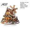 Waterproof Acrylic Holiday Crafts Gingerbread Log Cabin Ornament, 2D Table Decoration, Standing Christmas Ornaments Double Sided for Home Party