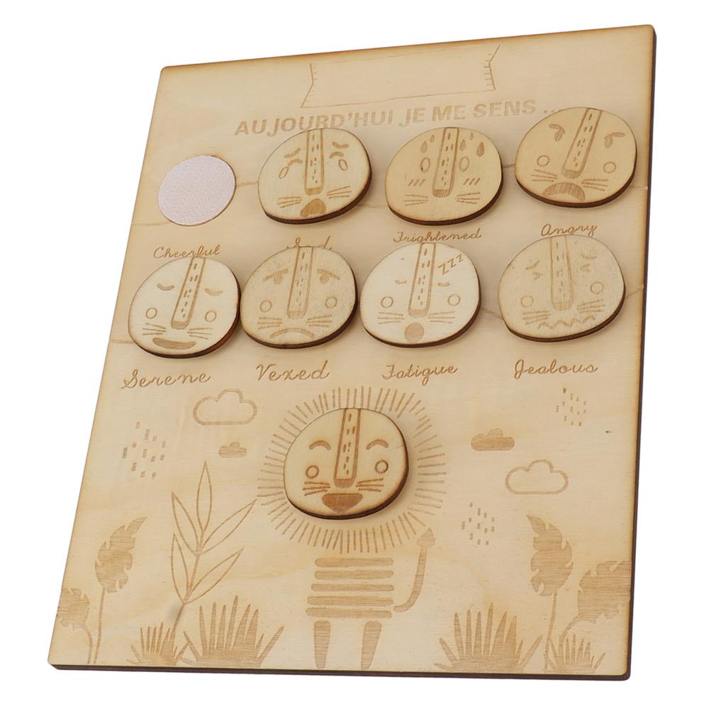 Feelings Chart for Kids Montessori Wooden Daily Moods Feelings Sign Educational Toy for Home School