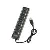 USB Cables Hubs & Adapters 7 Port Usb 2.0 Hub With Individual Switch Power Cable Black