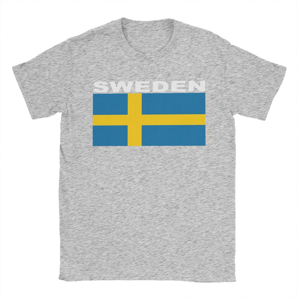 Sweden Swedish flag TShirt Unisex Hipster 100 Cotton Tee Shirt O Neck Short Sleeve T Shirt Big Size Clothes