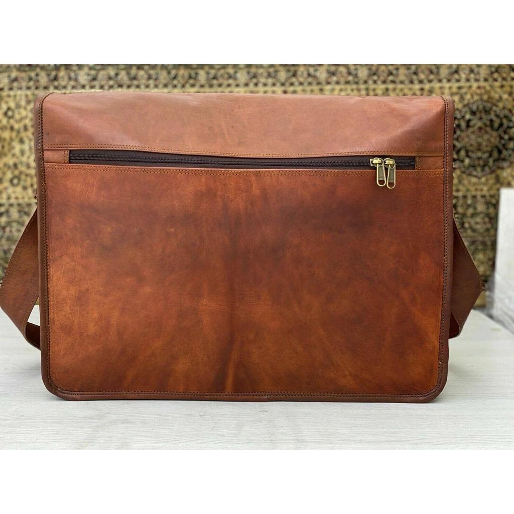 Bag Messenger Briefcase  Full Flap New Leather Satchel Shoulder Laptop