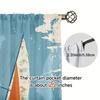 2D Flat   2pcs 2D Flat Printing Nautical Grunge Style Racing Sailboats In A Windy Ocean Water Print Printed Curtains   Rod Pocket
