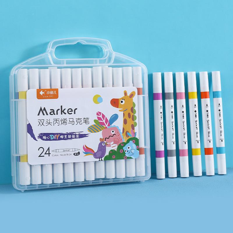 12/24/36/48colors Dual Tip Acrylic Markers,Dual Sided Paint Pens Waterbased for Rock Painting,Wood,Canvas,Glass,Ceramic Surfaces