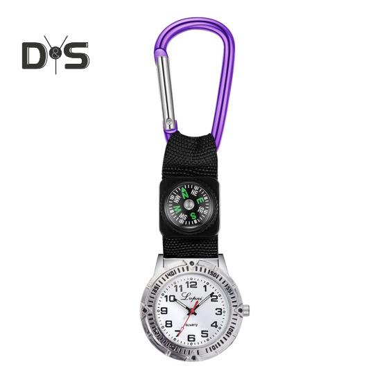 Kompassklokke Høy nøyaktighet Kompass Rund skive Kvartsverk Ingen forsinkelse Tidsfølgende Kraftig krok Sykepleier Midjeklips Klokke Dame Tidsmåler