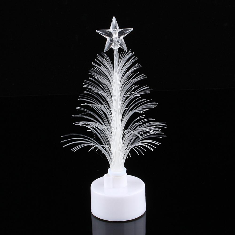 Mini Size Fiber Optic Lamp Nightlight Function Xmas Tree Ornament Nightlight Lamp Holiday Decor
