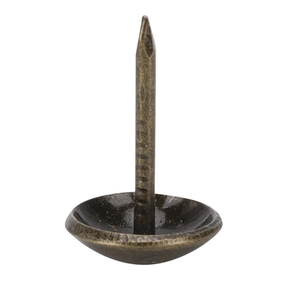 100Pcs Upholstery Nail Antique Brass Iron Furniture Decorative Drawing Pin Accessories 11x17mm