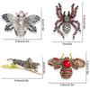 1Pc Alloy Gift Corsage Literary Wind Diamond Inlaid Exquisite Insect Brooch Safety Pin Colorful