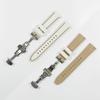 Swatch X Omega Compatible Rubber Strap with Type D-buckle, Double-line (cream/beige Lines)
