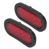 2pcs LED Marker Tail Light Waterproof Oval Red 12V Rear Turn Signal Stop Lamp for Truck Boat