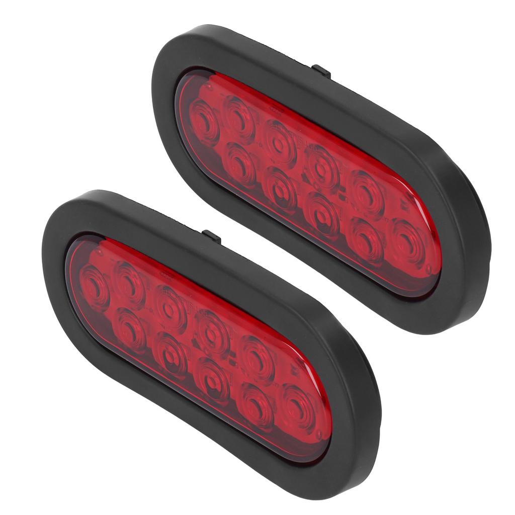 2pcs LED Marker Tail Light Waterproof Oval Red 12V Rear Turn Signal Stop Lamp for Truck Boat