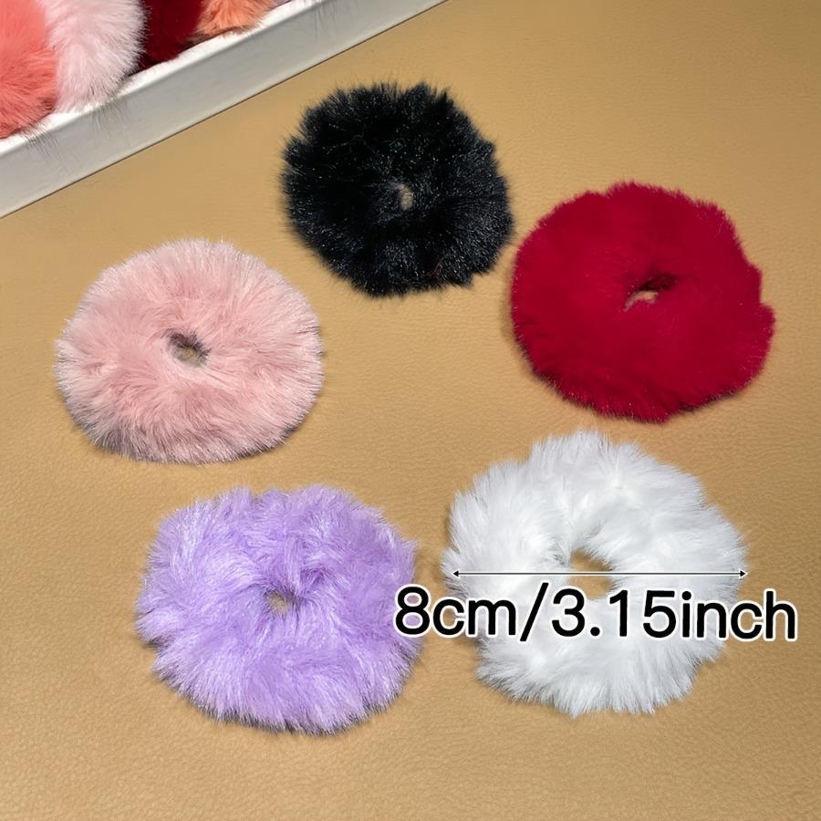 30pcs Set of Colorful, Youthful, Simple, and Lazy-Style Plush Hair Ties, Perfect for Pairing with Sweaters and Daily Commutes in Autumn and Winter