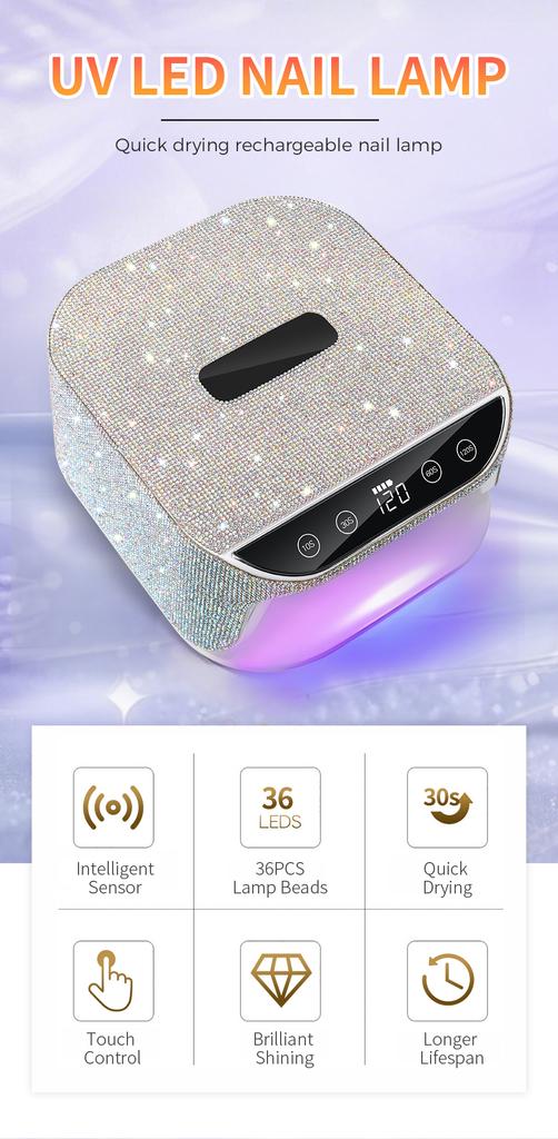 DianaBeauty UV Nail Lamp Professional Portable Nail Dryer with LCD Touch Screen 36 LEDs UV Manicure Lamp Nail Tools