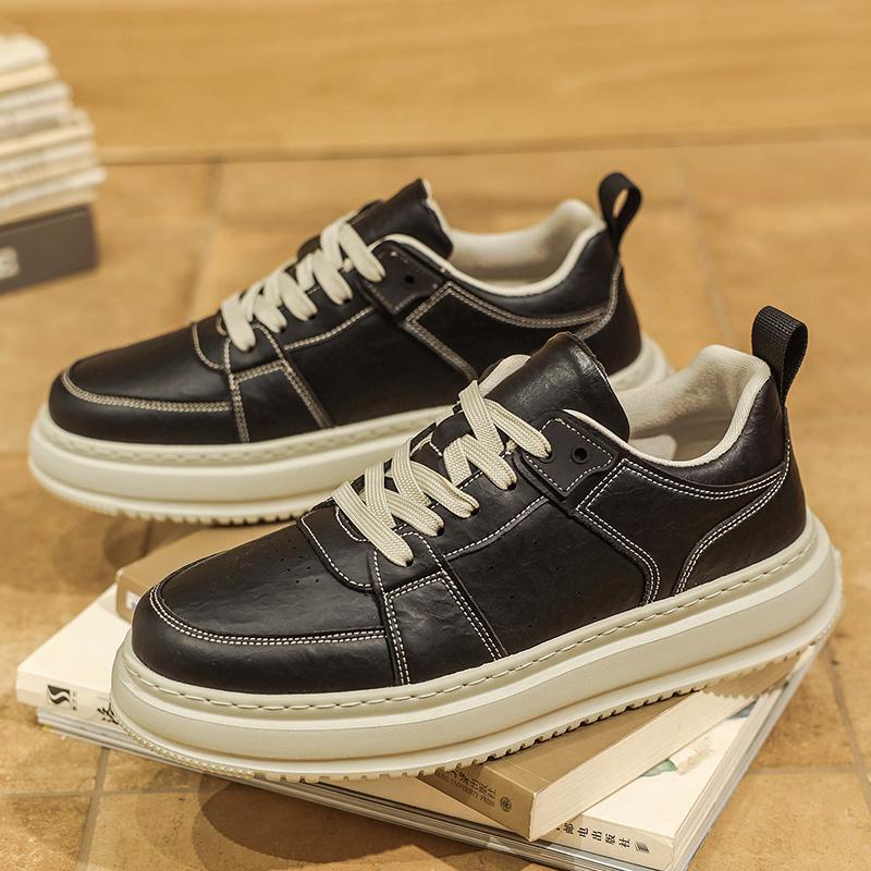 Fashion Street Style Casual Shoes Leisure Walk Leather Mens Sneakers Stylish Trend Skateboard Footwear New Outdoor Male Tenis Masculino