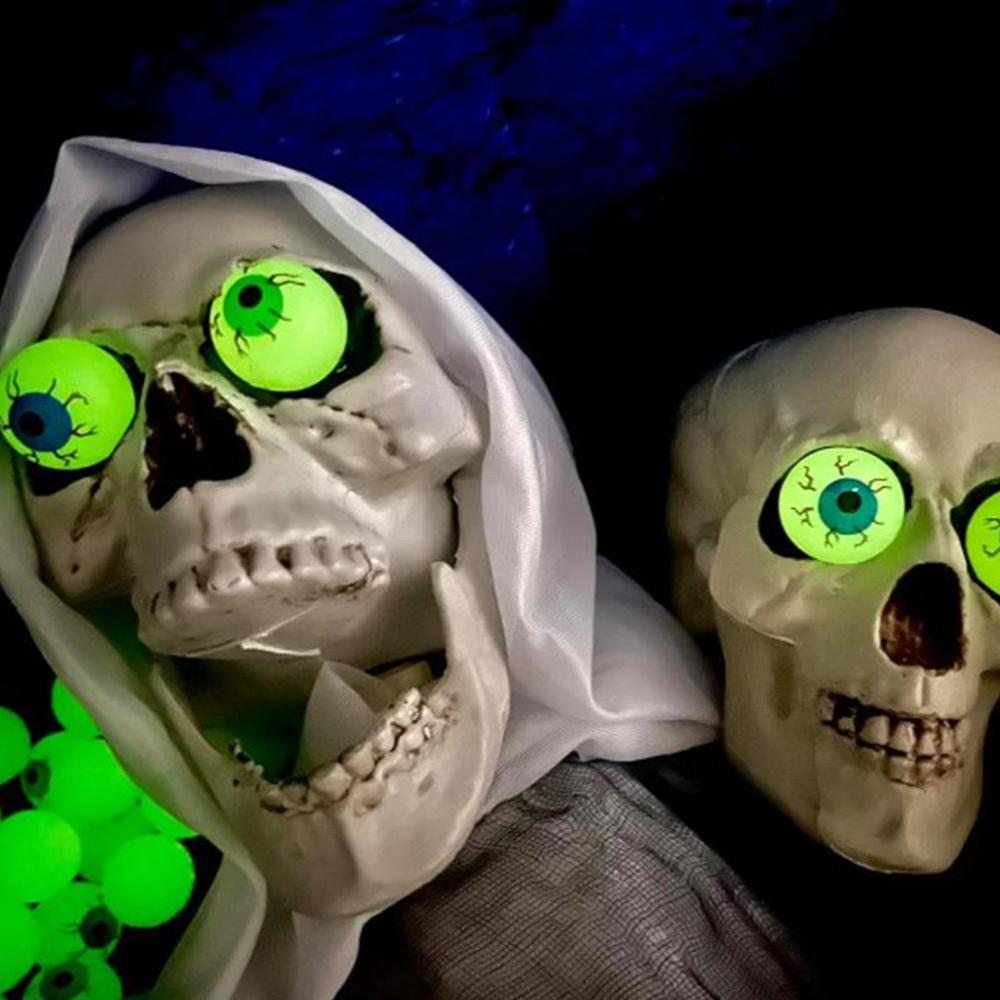 Eyeball Toys Bouncy Balls Halloween Supplies Glow In The Dark Eyeball 30MM Horror Fake Eyeballs Scary Ball Kids Toys Gifts New