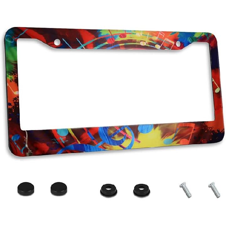 Personalized License Plate Frame Stainless Steel Sacred Heart Collage Jesus Christ Virgin Mary Car License Plate Accessory Decorative 2 Holes And One size