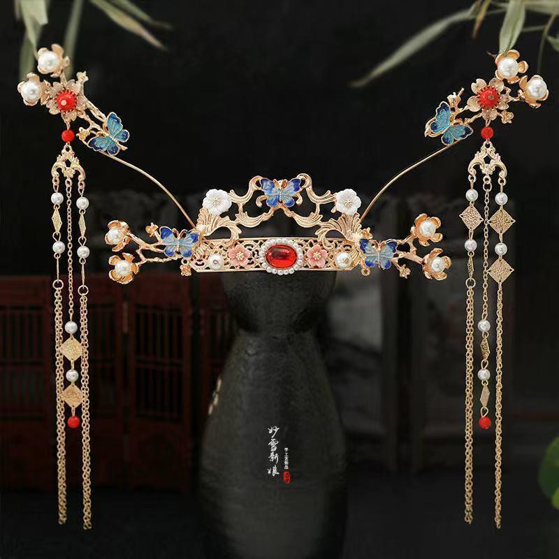 Ancient Style Hanfu Headdress Tassel Hairpin Set - Fairy-Inspired Chinese Costume Hair Accessories for Women
