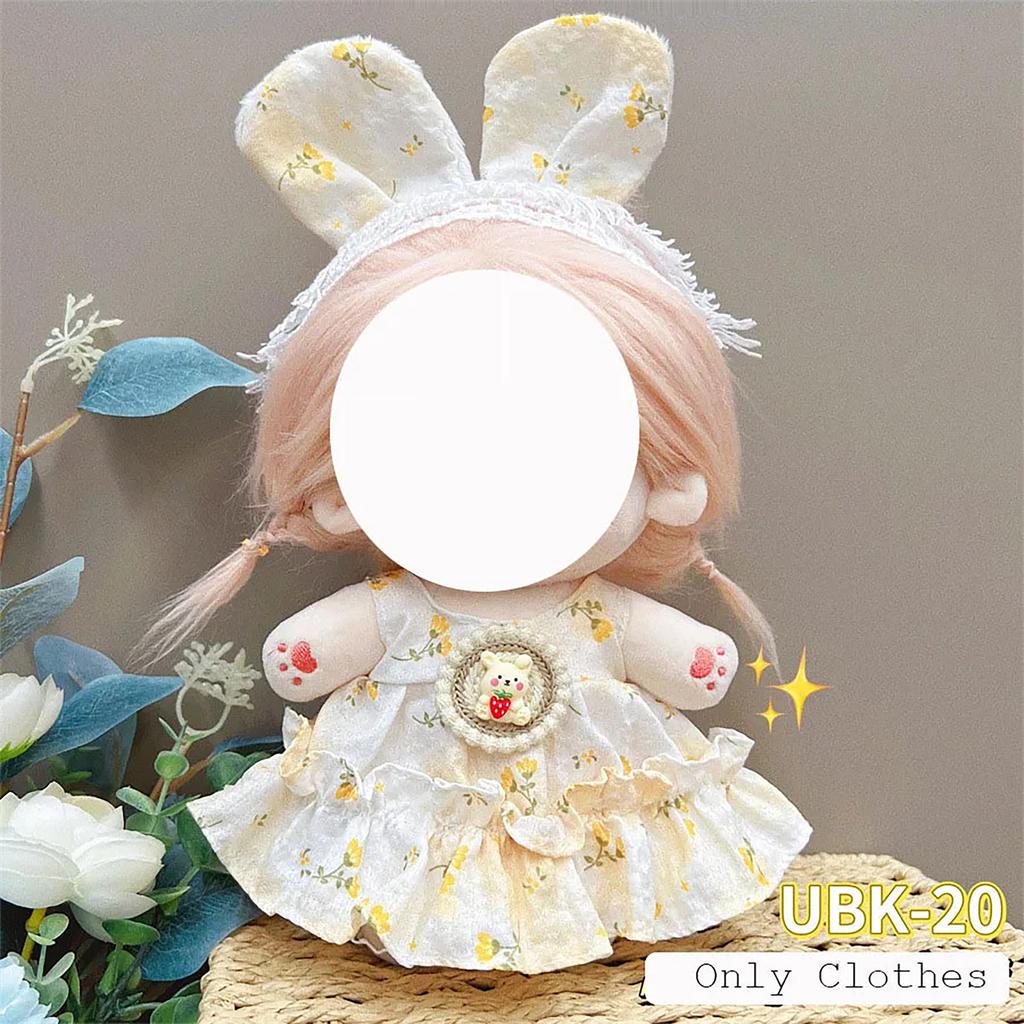 Cute Sweet 20cm Plush Cotton Doll Dress Doll Costume Change Clothes Kids Toys Soft Dolls Clothes Collection Gift