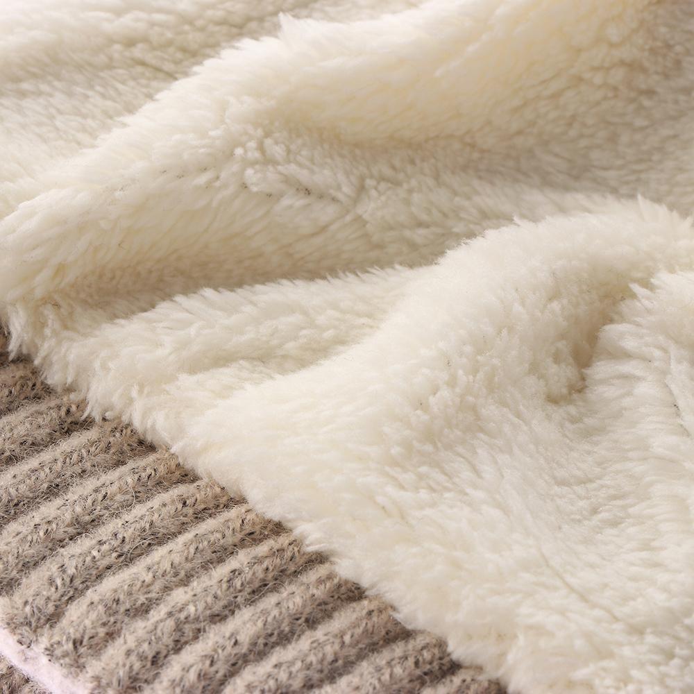 Color Winter Warm Slouchy Bonnet Thick Fleece Hedging Cap Wool Knitted Beanies Casual Ski Hats