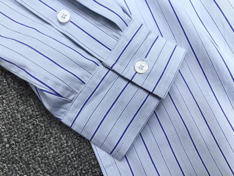 Longmei Women's Striped Pure Cotton Shirt, Spring-Summer 2026, Simple Commute Style with Lapel and Long Sleeves