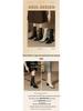 Pleated Retro French Ankle Boots with Velvet Lining, Mid-Calf Height, Back Zipper, and Slim Square Toe for Women.
