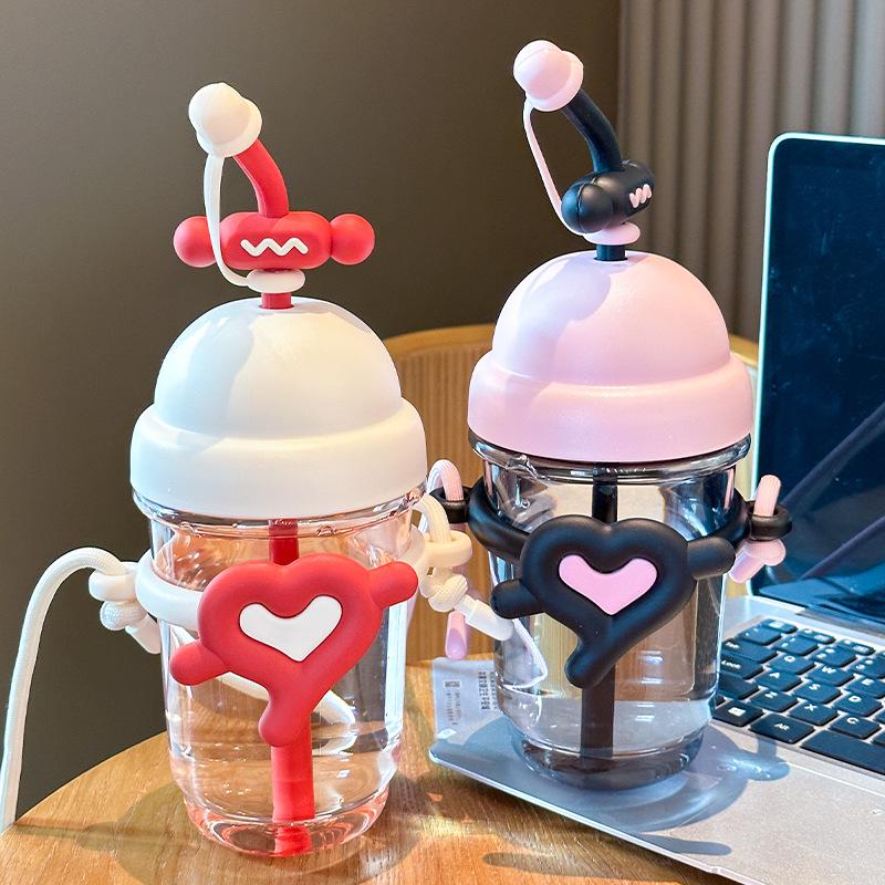 Summer Heat-Resistant Cute Straw Water Cup for Adults and Kids - Portable & Stylish