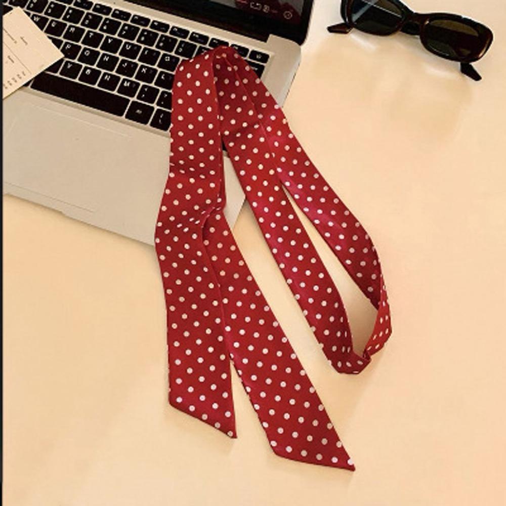 Polka Dot Vintage Neckerchief Chiffon Silk Scarf Vintage Design Waist Belts Outfit Matching
