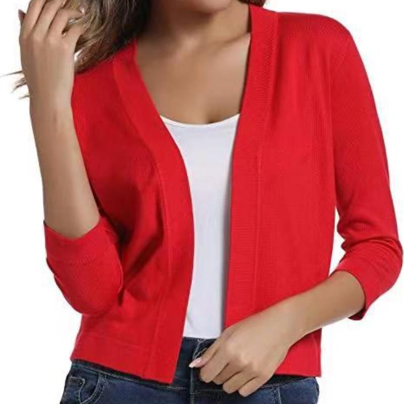 IHUASU Knitwear Women's Simple Versatile Short Jacket Autumn and Winter Knitted Cardigan