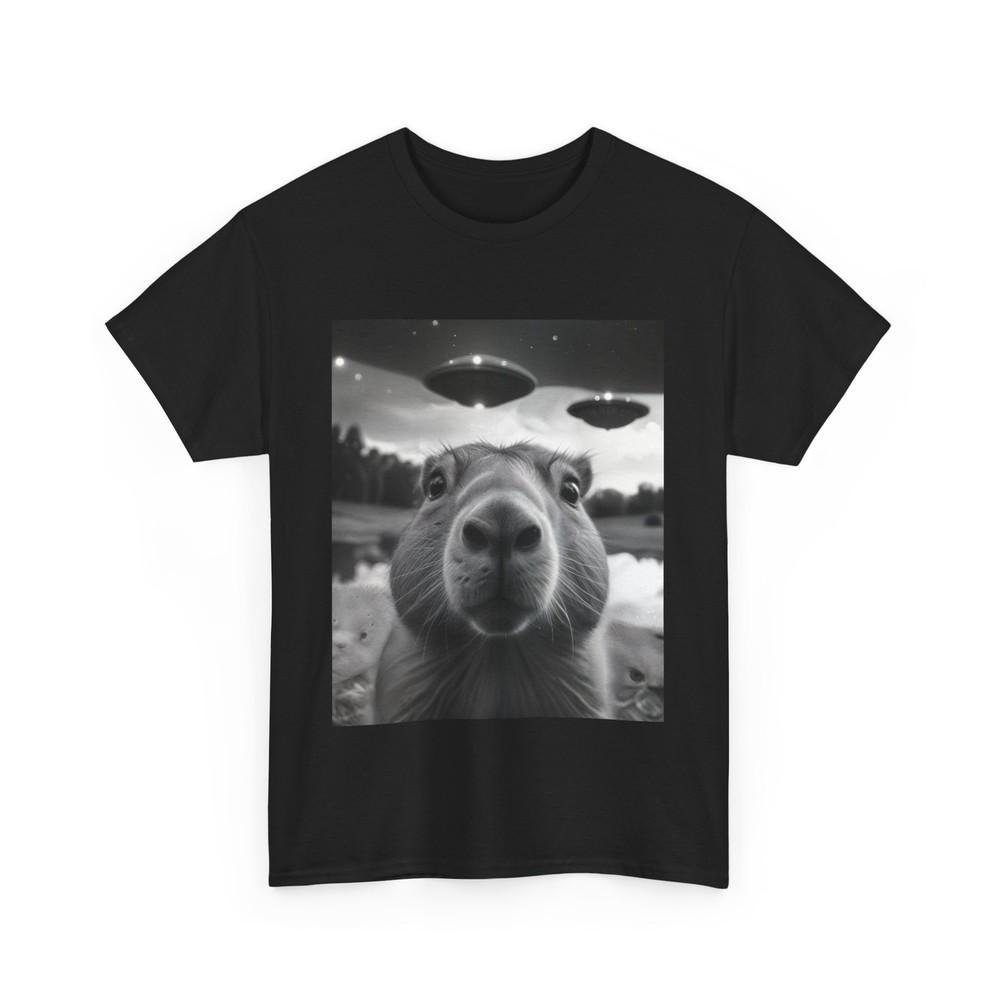 Capybara Space Shirt, Capybara Rodents Lovers Zookeeper Flying Saucer Shirt